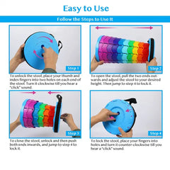 Adjustable Height Folding Stool