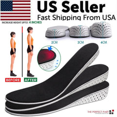 Men Women Invisible Height Increase Insoles Heel Lift Taller Shoe